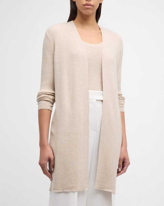 Marla Ribbed Open-Front Cotton Sweat